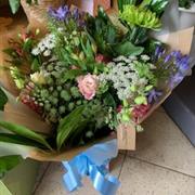 Pink &amp; blue hand tied bouquet 