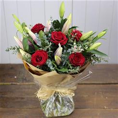  Lily and Red Rose One Love Bouquet