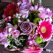 A Floral Arrangment in glass bowl