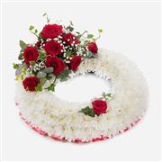 Classic red and white wreath