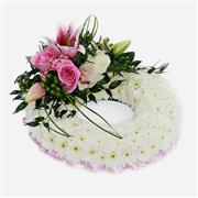 Classic base Pink &amp; white wreath