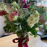 Flowers in a glass jar