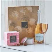 Prosecco Rose, Salted Caramel Flavour Truffles &amp; Candle gift set